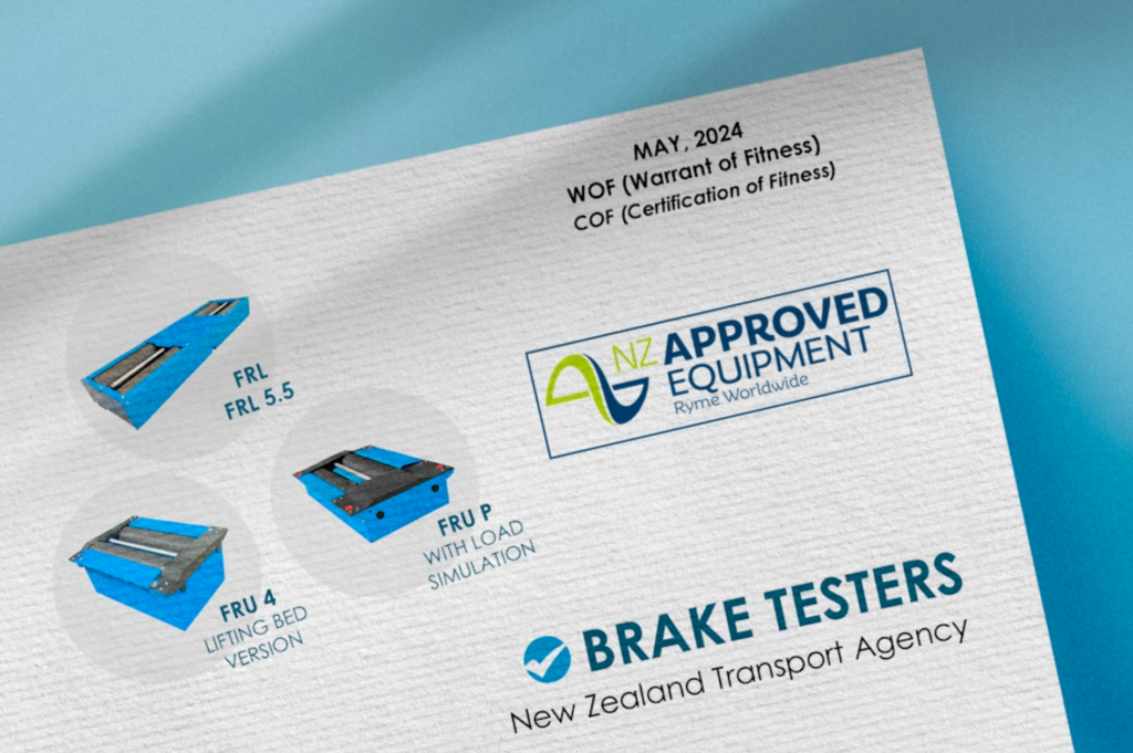 Approval Certificate EquipSpecs Brake Testers FRL FRL 5.5 FRU 4 FRU P Ryme Worldwide Technology
