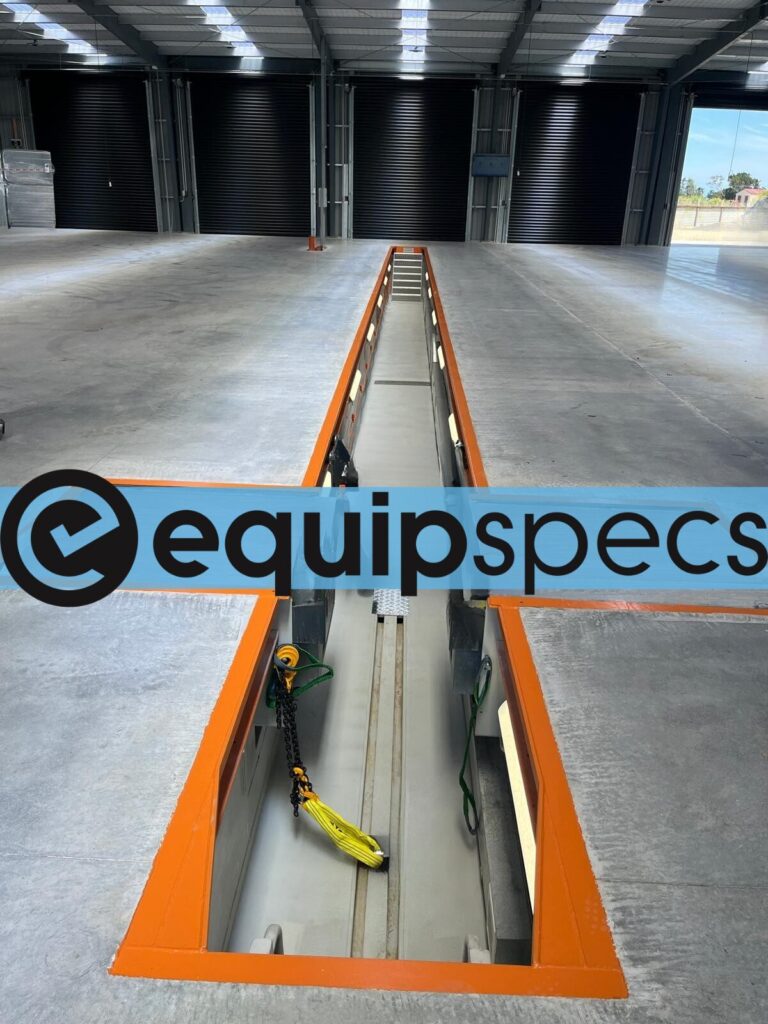 Empty workshop showing a Prefabricated Steel Inspection Pit installed by EquipSpecs.