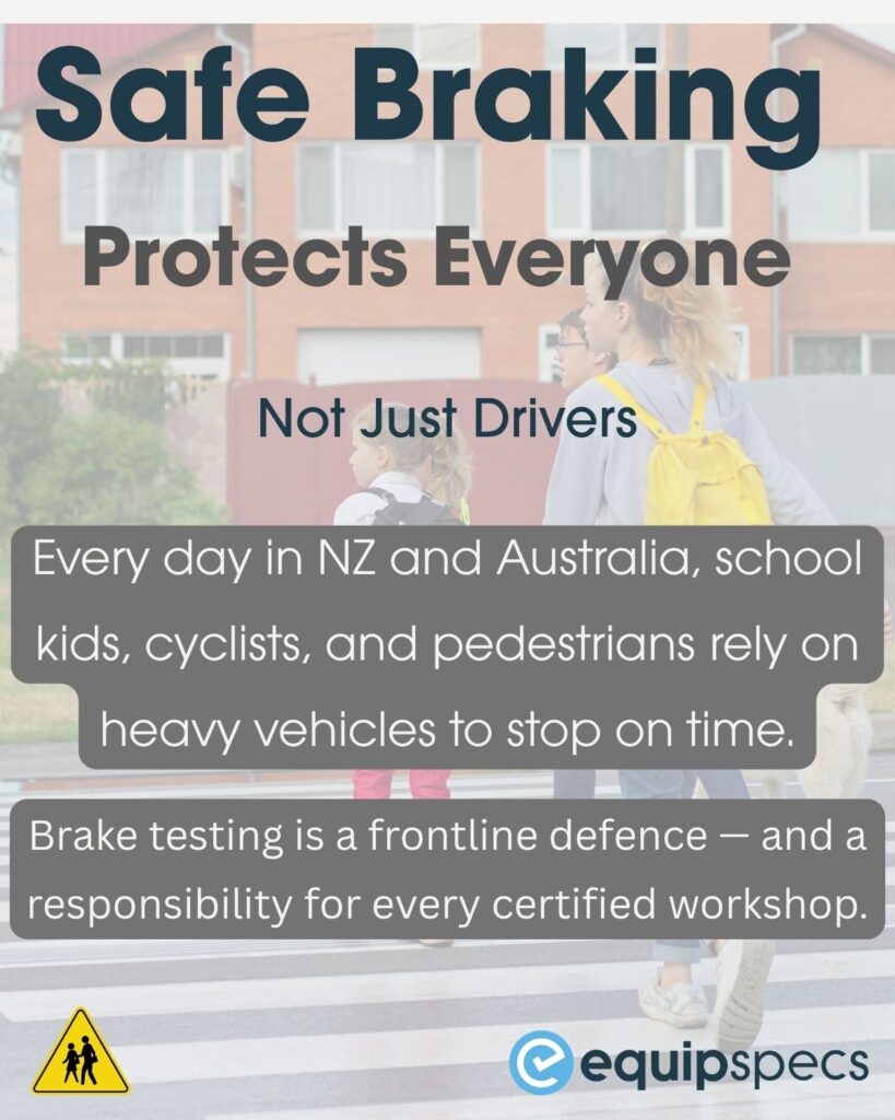 Text slide with text - safe braking makes for safer roads 