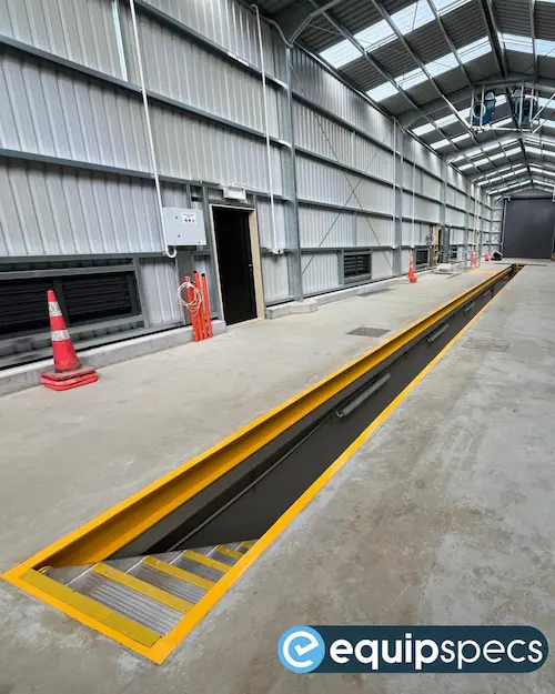 EquipSpecs prefabricated steel inspection pit with stair access — NZTA South Auckland.