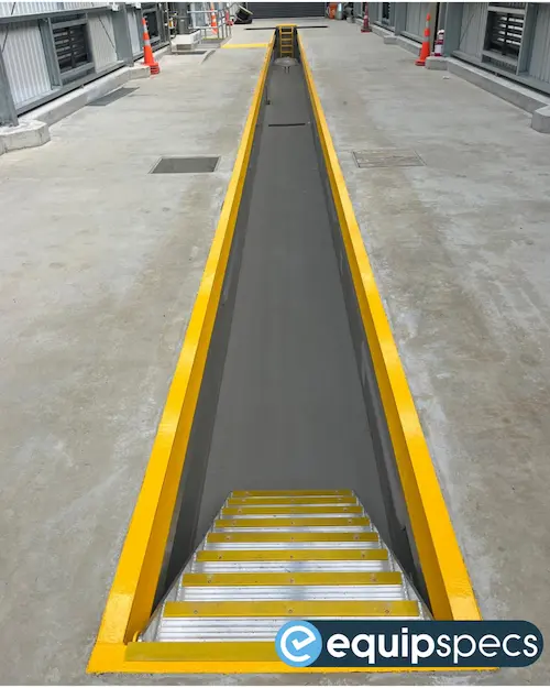 Completed EquipSpecs prefabricated steel pit — centre lane perspective, NZTA South Auckland.