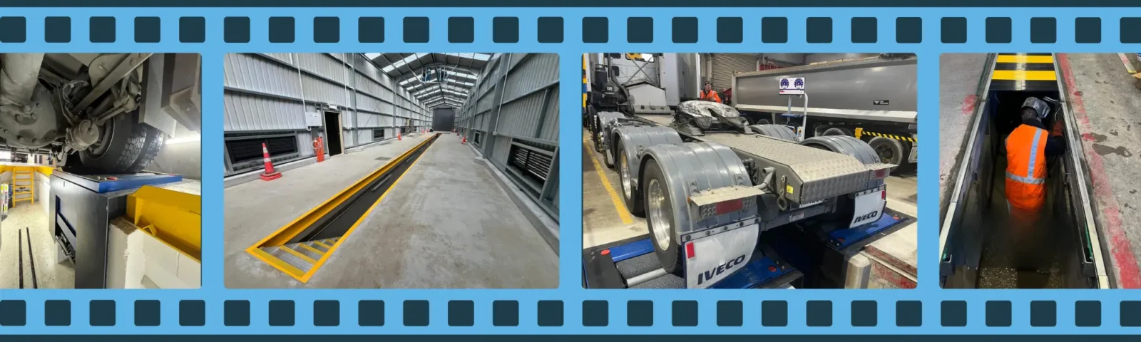 Heavy vehicle workshop equipment including inspection pits, roller brake tester, pit ventilation, and COF workshop infrastructure in New Zealand.