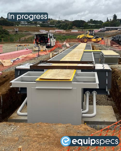 EquipSpecs prefabricated steel inspection pit installation in progress at NZTA South Auckland.