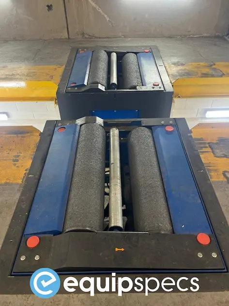 Side view of a Ryme Worldwide truck brake tester in North Island truck workshop installed by EquipSpecs.